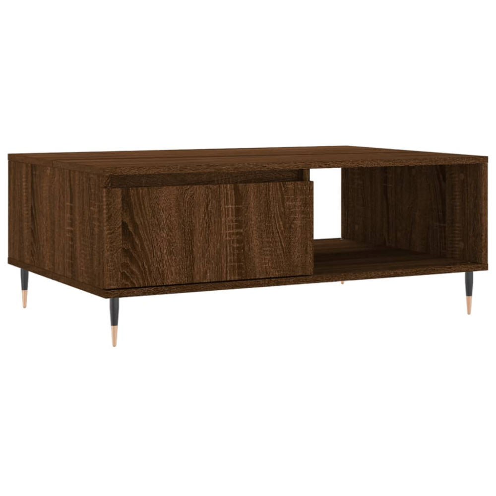 Produktbild för Soffbord brun ek 90x60x35 cm konstruerat trä