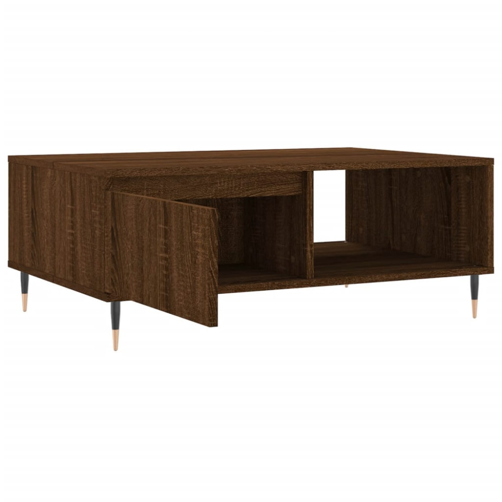 Produktbild för Soffbord brun ek 90x60x35 cm konstruerat trä