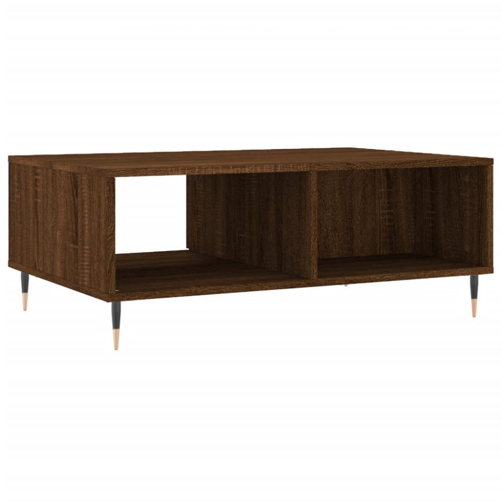 Produktbild för Soffbord brun ek 90x60x35 cm konstruerat trä