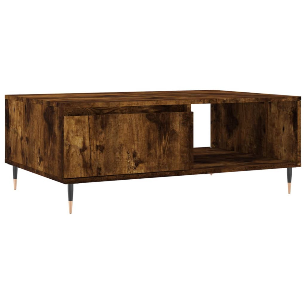 Produktbild för Soffbord rökfärgad ek 90x60x35 cm konstruerat trä