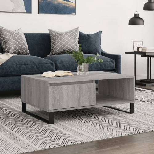 vidaXL Soffbord grå sonoma 90x60x35 cm konstruerat trä