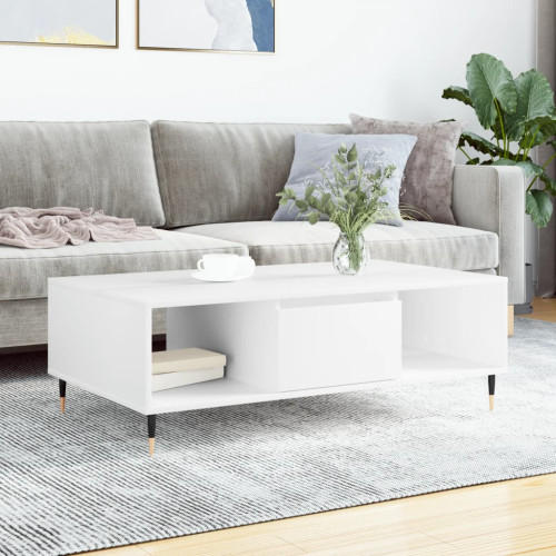 vidaXL Soffbord vit 104x60x35 cm konstruerat trä