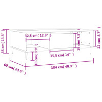 Produktbild för Soffbord vit 104x60x35 cm konstruerat trä