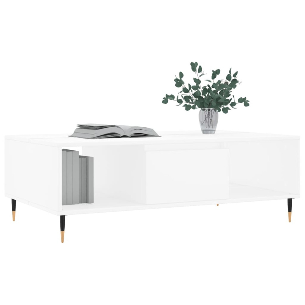 Produktbild för Soffbord vit 104x60x35 cm konstruerat trä