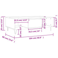 Produktbild för Soffbord betonggrå 104x60x35 cm konstruerat trä