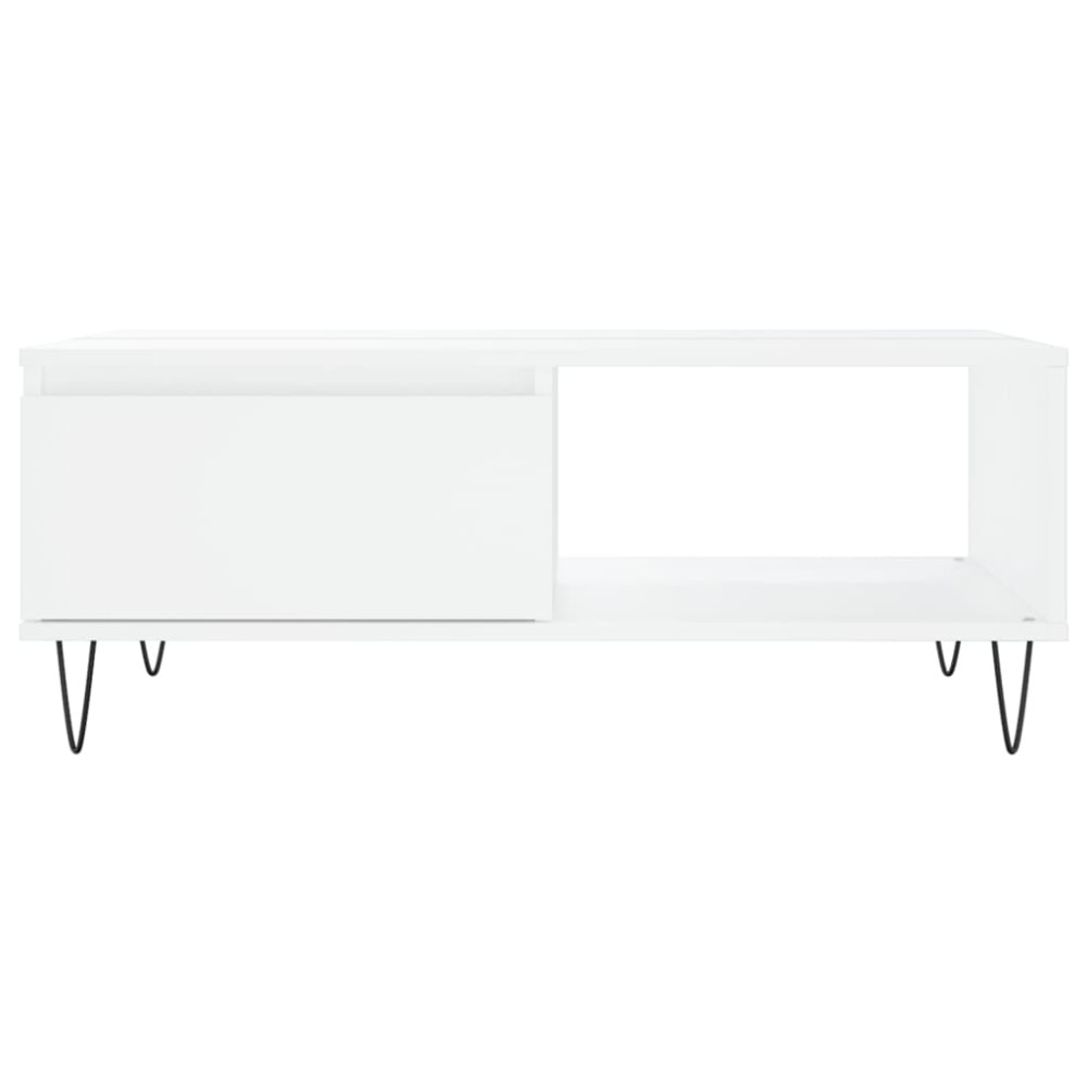 Produktbild för Soffbord vit 90x60x35 cm konstruerat trä