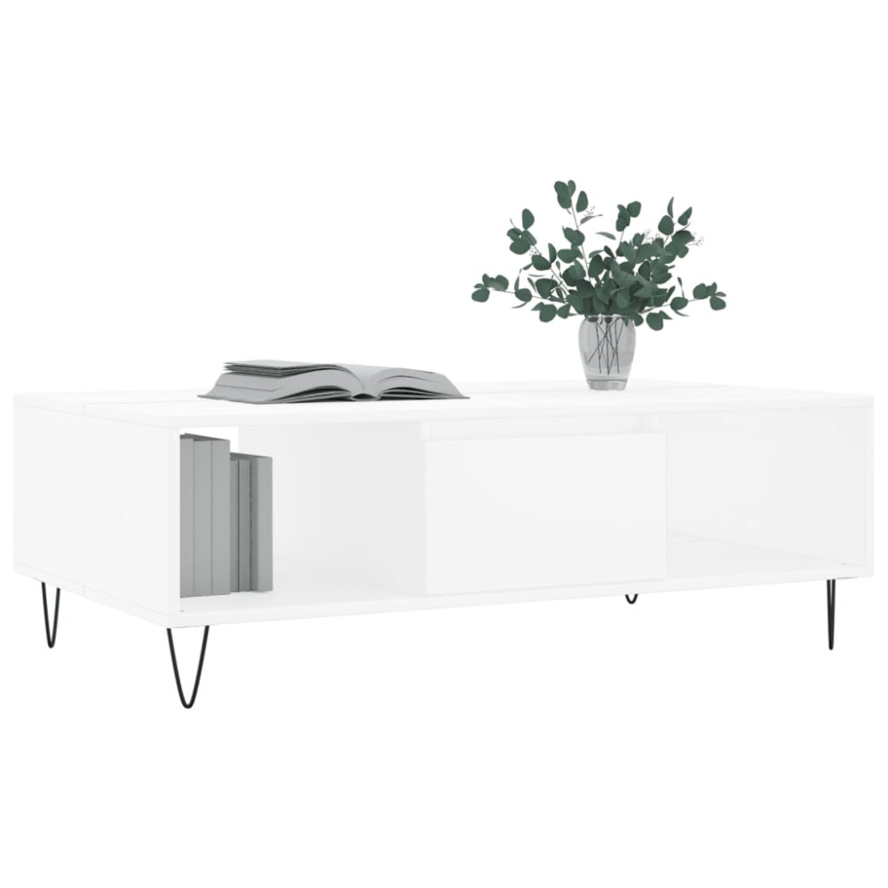 Produktbild för Soffbord vit 104x60x35 cm konstruerat trä
