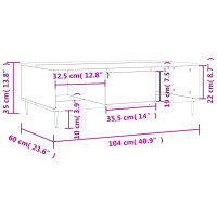 Produktbild för Soffbord svart 104x60x35 cm konstruerat trä