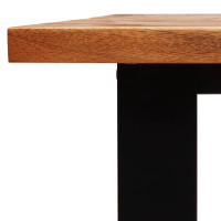 Produktbild för Matbord med levande kant 140x80x75 cm massivt akaciaträ