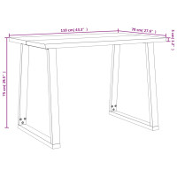 Produktbild för Matbord med levande kant 110x70x75 cm massivt akaciaträ