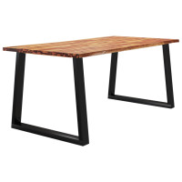Produktbild för Matbord med levande kant 180x90x75 cm massivt akaciaträ