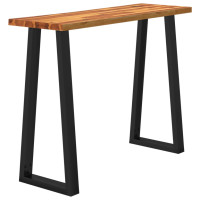 Produktbild för Avlastningsbord med levande kant 110x35x80 cm massivt akaciaträ