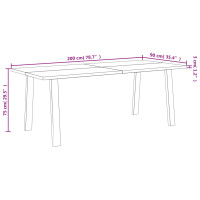 Produktbild för Matbord 200x90x75 cm massivt akaciaträ