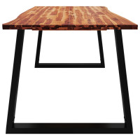 Produktbild för Matbord med levande kant 200x90x75 cm massivt akaciaträ