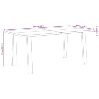 Produktbild för Matbord 150x90x75 cm massivt akaciaträ