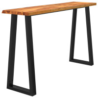 Produktbild för Avlastningsbord med levande kant 140x40x80 cm massivt akaciaträ