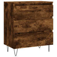 Produktbild för Byrå rökfärgad ek 60x35x70 cm konstruerat trä