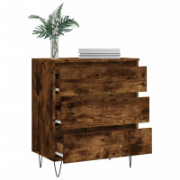 Produktbild för Byrå rökfärgad ek 60x35x70 cm konstruerat trä