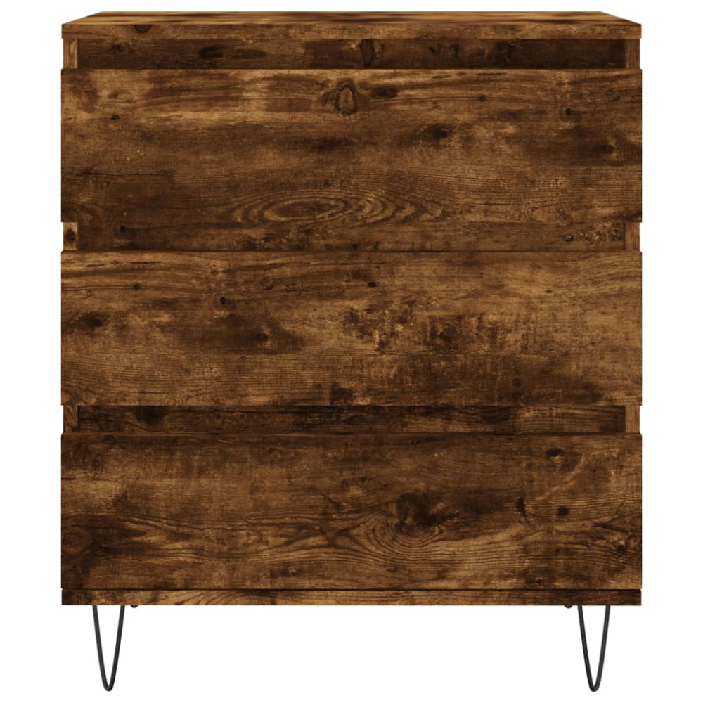 Produktbild för Byrå rökfärgad ek 60x35x70 cm konstruerat trä