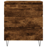 Produktbild för Byrå rökfärgad ek 60x35x70 cm konstruerat trä