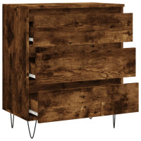 Produktbild för Byrå rökfärgad ek 60x35x70 cm konstruerat trä