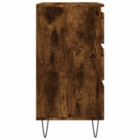 Produktbild för Byrå rökfärgad ek 60x35x70 cm konstruerat trä