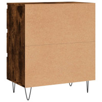 Produktbild för Byrå rökfärgad ek 60x35x70 cm konstruerat trä