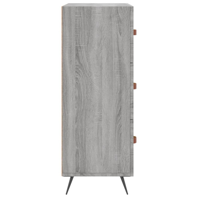 Produktbild för Byrå grå sonoma 69,5x34x90 cm konstruerat trä