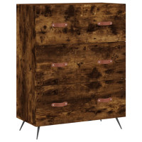 Produktbild för Byrå rökfärgad ek 69,5x34x90 cm konstruerat trä
