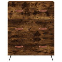 Produktbild för Byrå rökfärgad ek 69,5x34x90 cm konstruerat trä