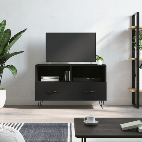 vidaXL Tv-bänk svart 80x36x50 cm konstruerat trä