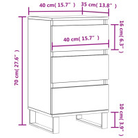 Produktbild för Byrå rökfärgad ek 40x35x70 cm konstruerat trä