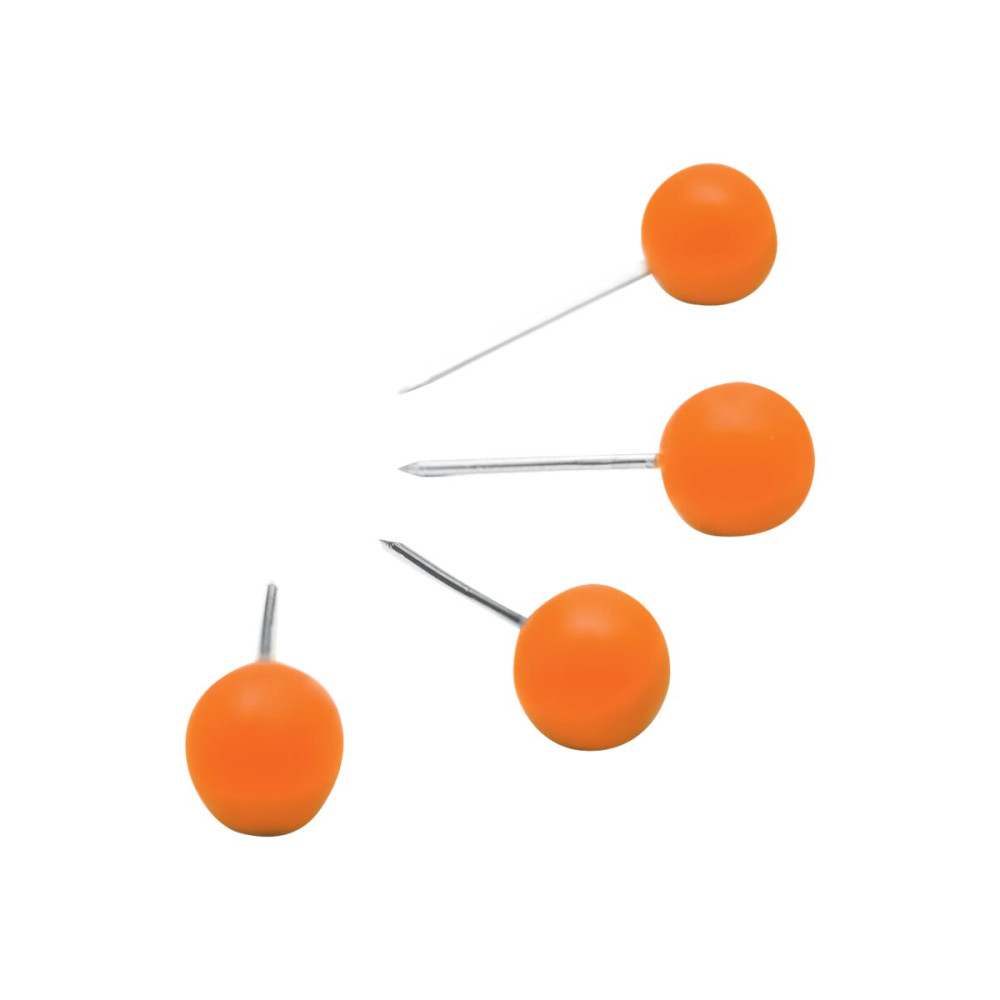 Produktbild för Nobo - tryckstift - 6 mm head diameter, 13 mm needle - orange - paket med 100
