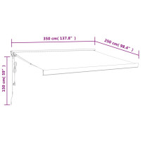 Produktbild för Markis infällbar gräddvit 3,5x2,5 m tyg&aluminium