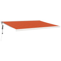 Produktbild för Markis infällbar orange och brun 4,5x3 m tyg&aluminium