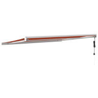 Produktbild för Markis infällbar orange och brun 4,5x3 m tyg&aluminium
