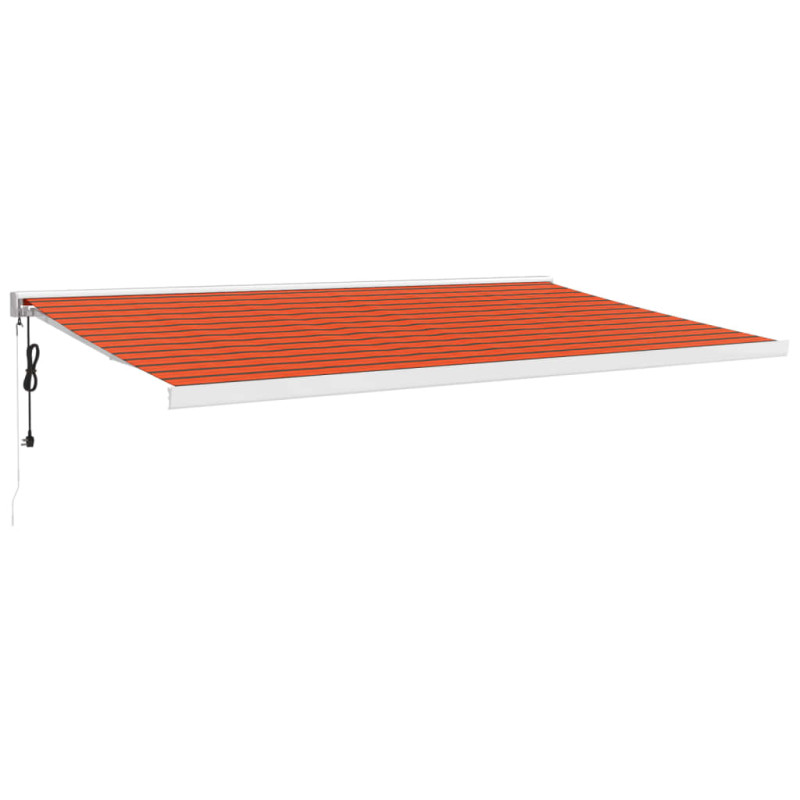 Produktbild för Markis infällbar orange och brun 5x3 m tyg&aluminium