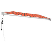 Miniatyr av produktbild för Markis infällbar orange och brun 5x3 m tyg&aluminium