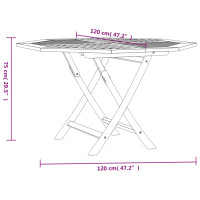 Produktbild för Hopfällbart trädgårdsbord 110x110x75 cm massiv teak