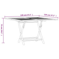 Produktbild för Hopfällbart trädgårdsbord 110x110x75 cm massiv teak