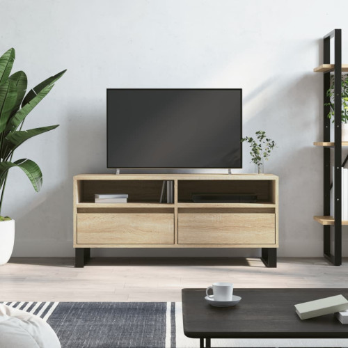 vidaXL Tv-bänk sonoma-ek 100x34,5x44,5 cm konstruerat trä - Tv-Bänkar