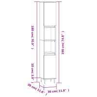 Produktbild för Badrumsskåp vit 30x30x190 cm konstruerat trä