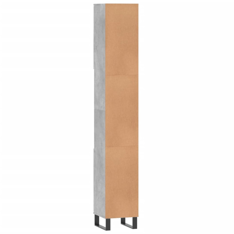 Produktbild för Badrumsskåp betonggrå 30x30x190 cm konstruerat trä