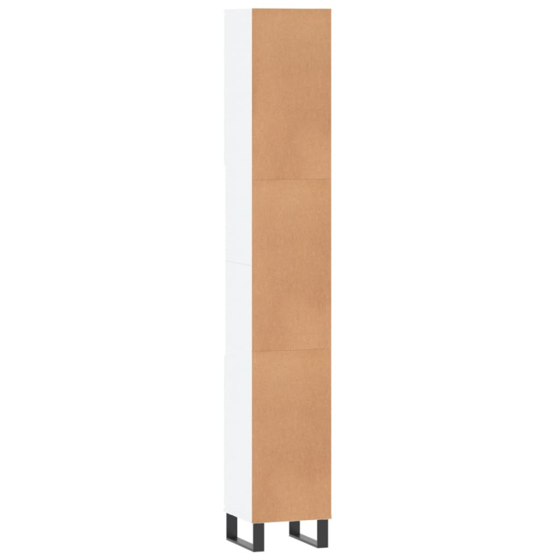 Produktbild för Badrumsskåp vit 30x30x190 cm konstruerat trä
