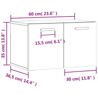 Produktbild för Väggskåp rökfärgad ek 60x36,5x35 cm konstruerat trä