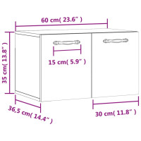 Produktbild för Väggskåp betonggrå 60x36,5x35 cm konstruerat trä