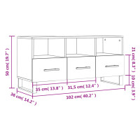 Produktbild för Tv-bänk vit 102x36x50 cm konstruerat trä