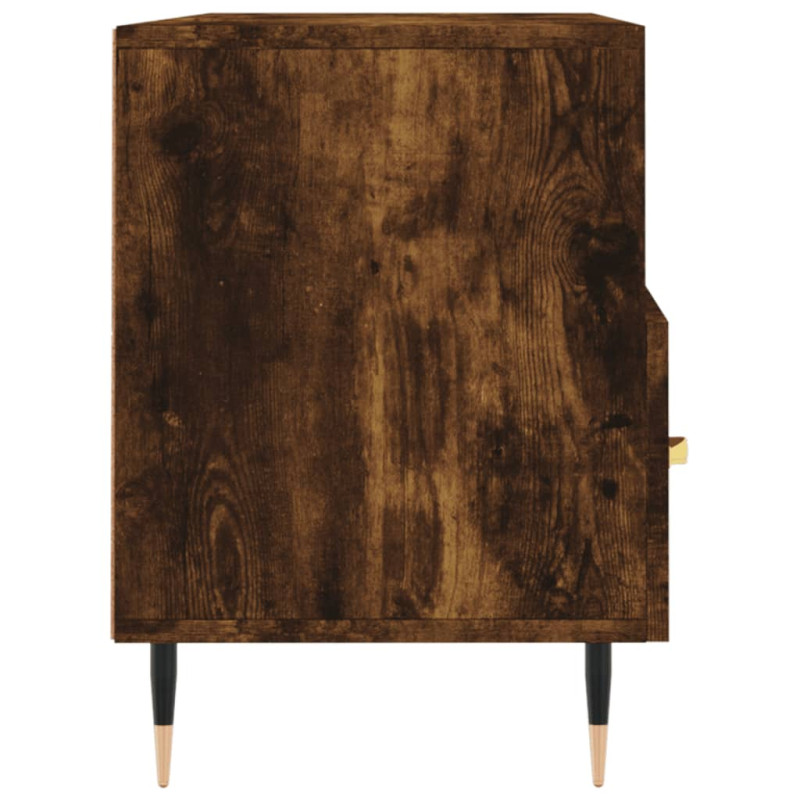 Produktbild för Tv-bänk rökfärgad ek 102x36x50 cm konstruerat trä
