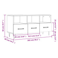 Produktbild för Tv-bänk svart 102x36x50 cm konstruerat trä