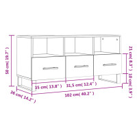 Produktbild för Tv-bänk betonggrå 102x36x50 cm konstruerat trä